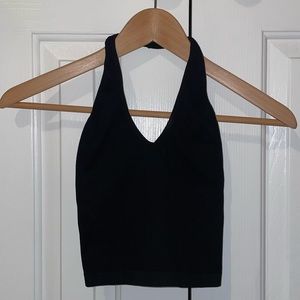 Black halter bra top